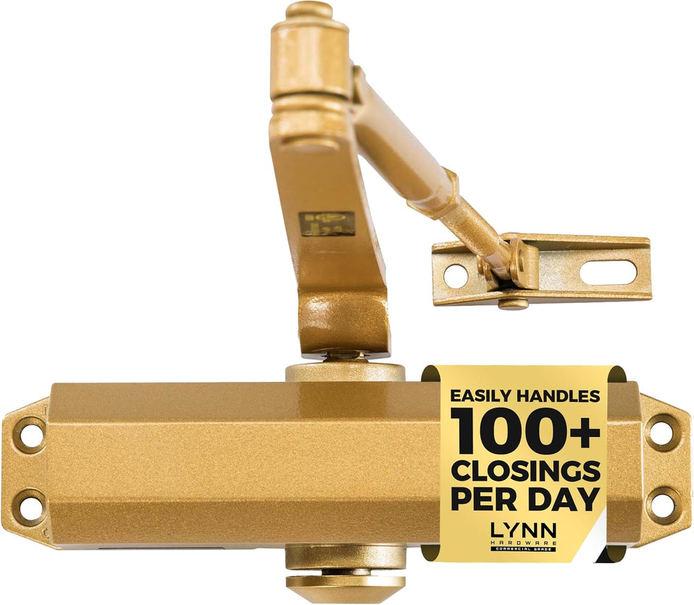 LYNN HARDWARE Light Duty Automatic Door Closer (Brass/Gold) - Highly Durable ...