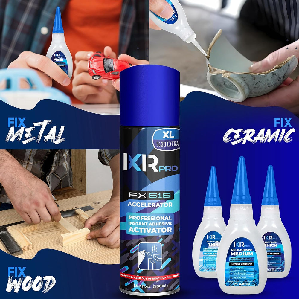 Glue with Activator 18x Thin Medium Thick Glue Kit 6x 16.9oz Accelerator