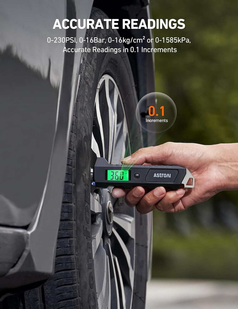 AstroAI Heavy Duty Digital Tire Pressure Gauge, 230 PSI for Car Bicycle