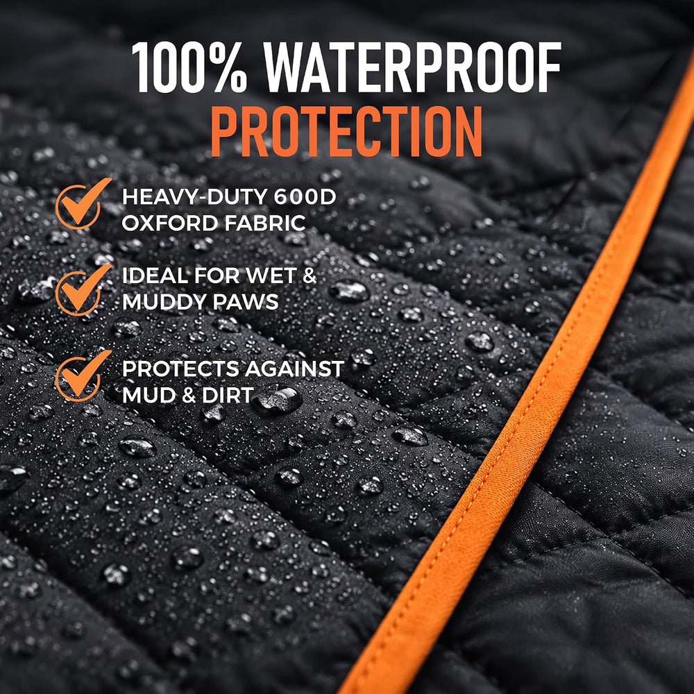 Dog Car Seat Cover, Hard Bottom Extender, Waterproof, Large