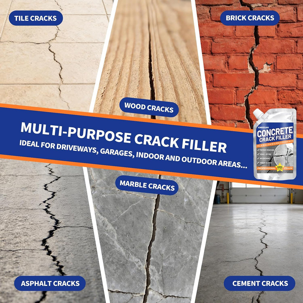 Concrete Crack Filler, 5.3LB Self-Leveling Cement Crack Repair