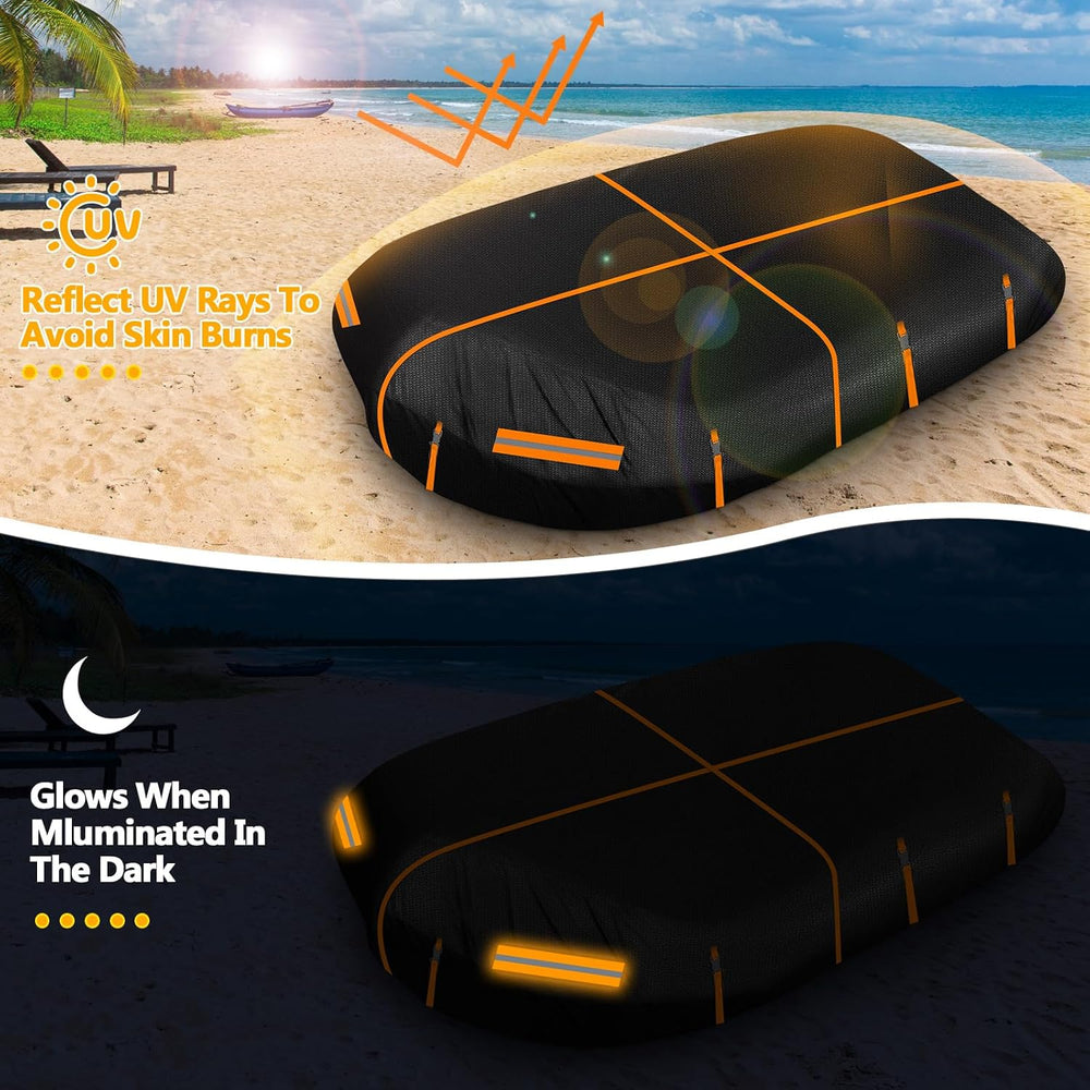 600D Oxford 9.5-10.5FT Inflatable Dinghy Boat Cover, Boat Sun Shade