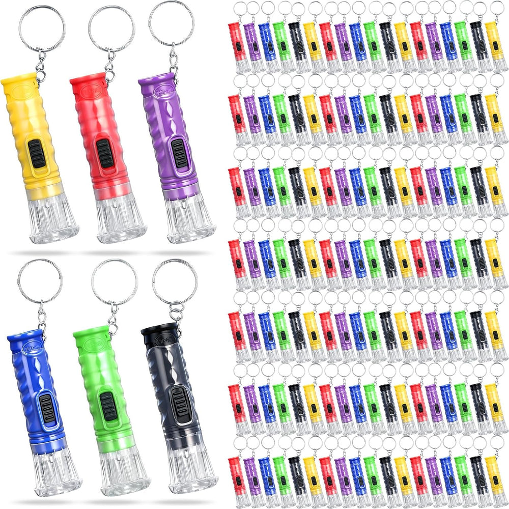 200 Pcs Mini Flashlight Keychain Bulk,Multicolor
