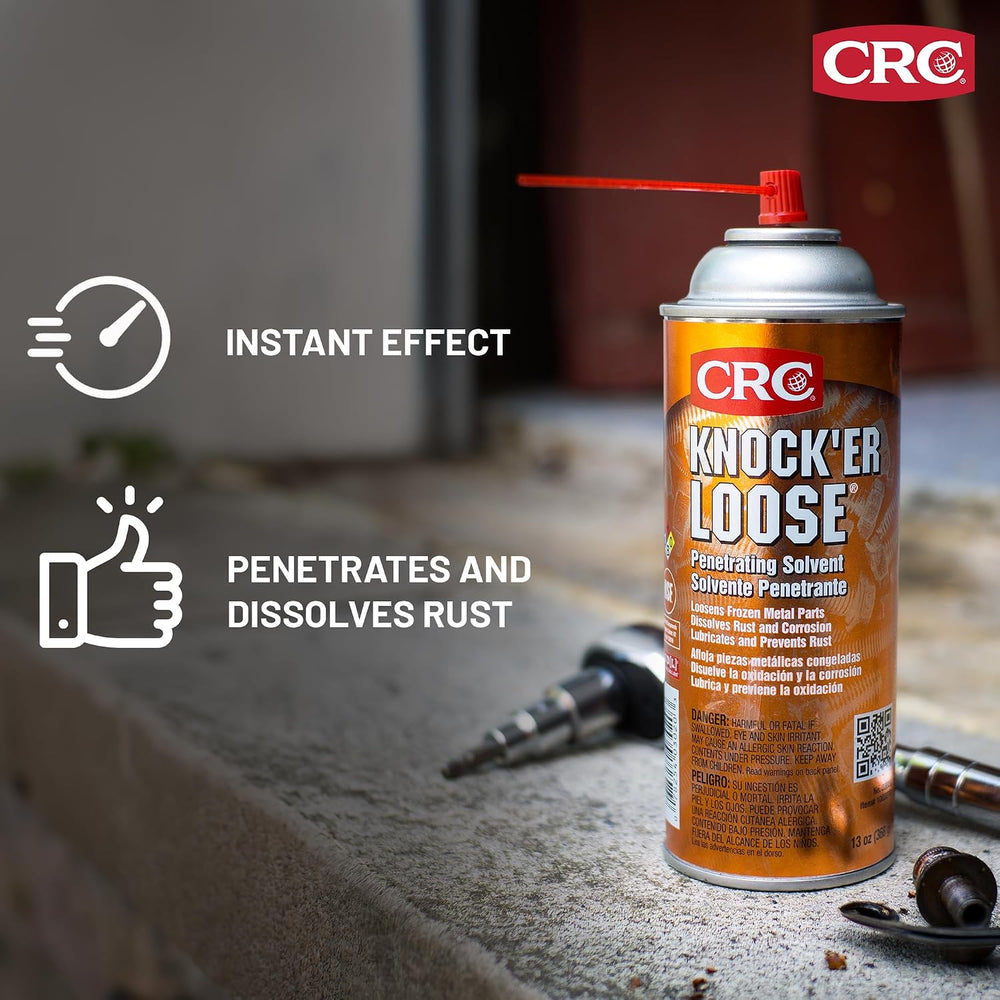 CRC Knock'er Loose Penetrating Solvent - Rusted Bolt Remover 13 oz, 12-Pack
