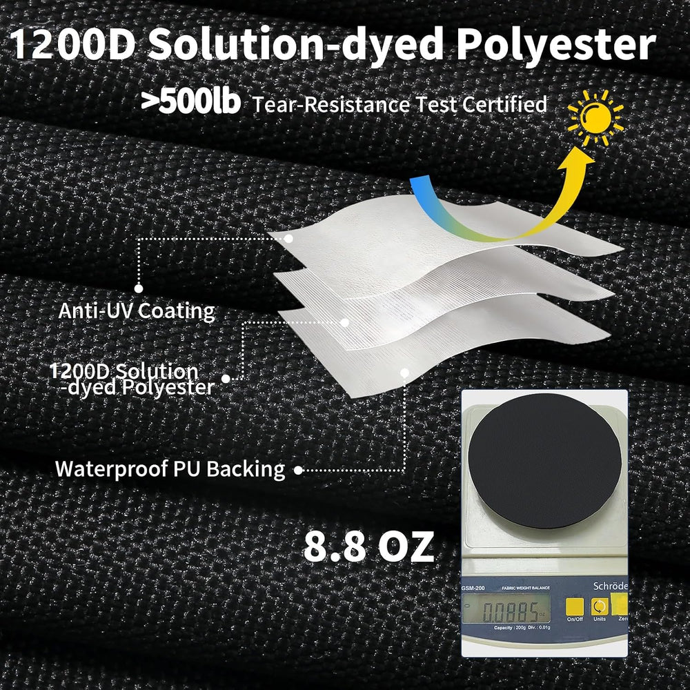 1200D Center Console Boat Cover with Tie Down Loops & Motor Cover, 17'...