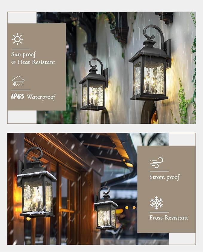 FEMILA 26" Outdoor Wall Light, Large Exterior Wall Lantern