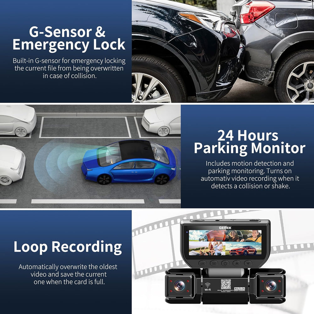 360 Degree View 4 Channel Dash Cam 5G WiFi & APP Control