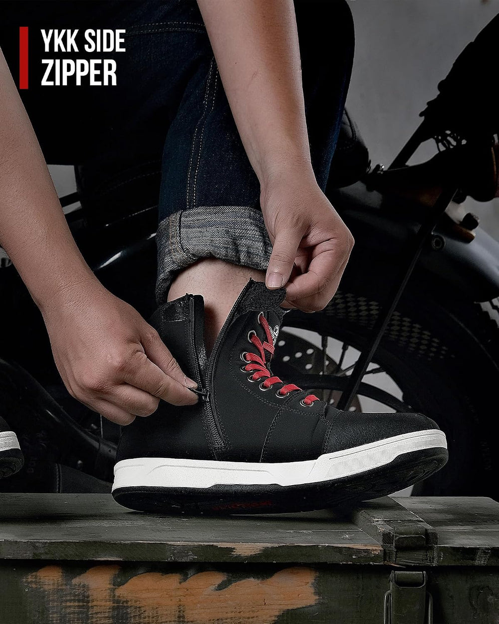 BORLENI Motorcycle Shoes for Men CE Certified Road Street Motocross Boots