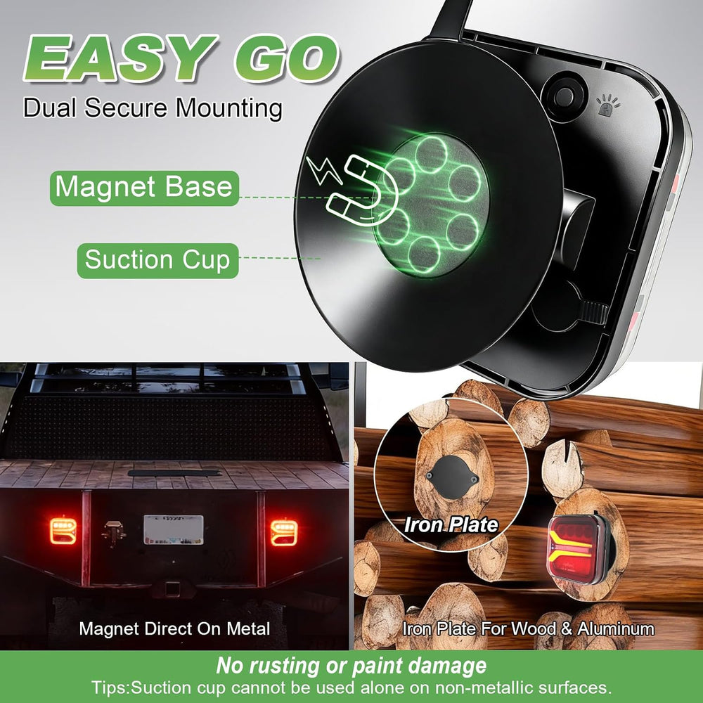 Agrieyes T327C Wireless Trailer Lights w/ Receiver, Magnetic Tow Light Kit