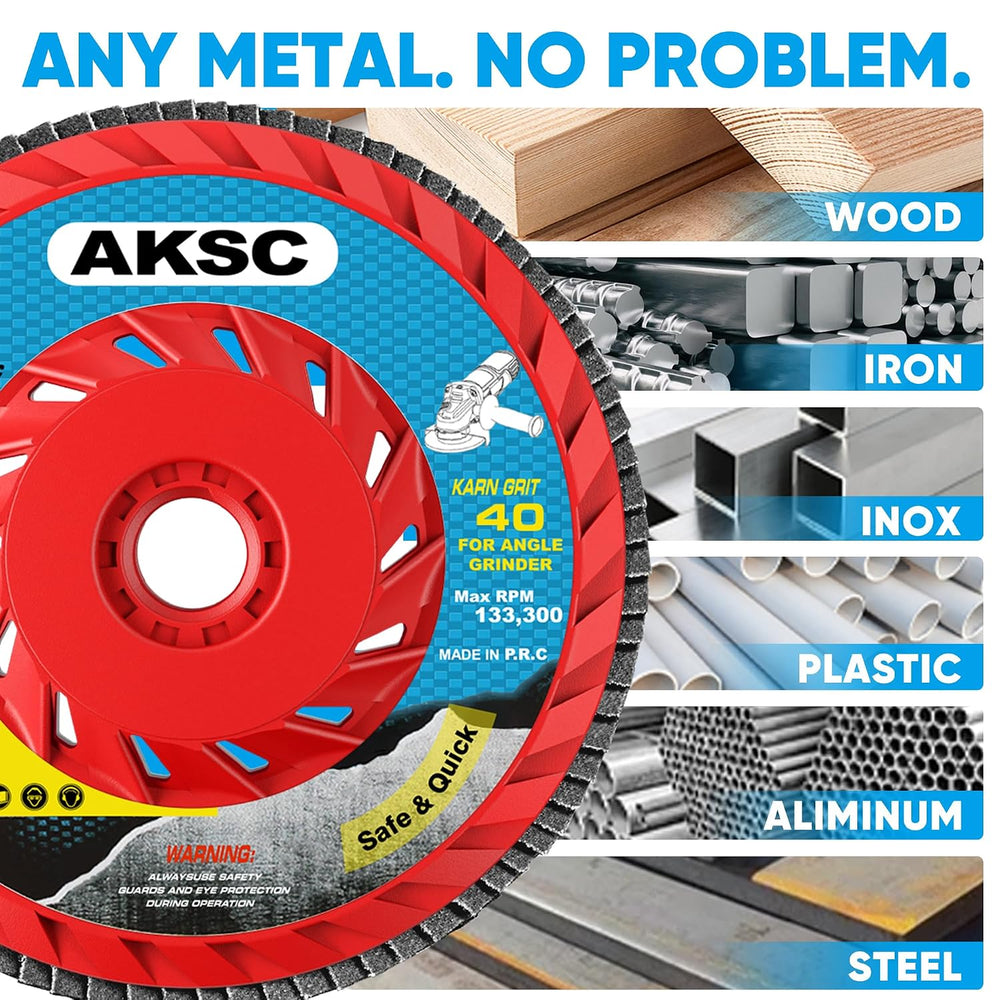 Flap Discs 40 60 80 120 Grit, 4 1/2 x 5/8-11 Inches, Type 29, 20 Pack