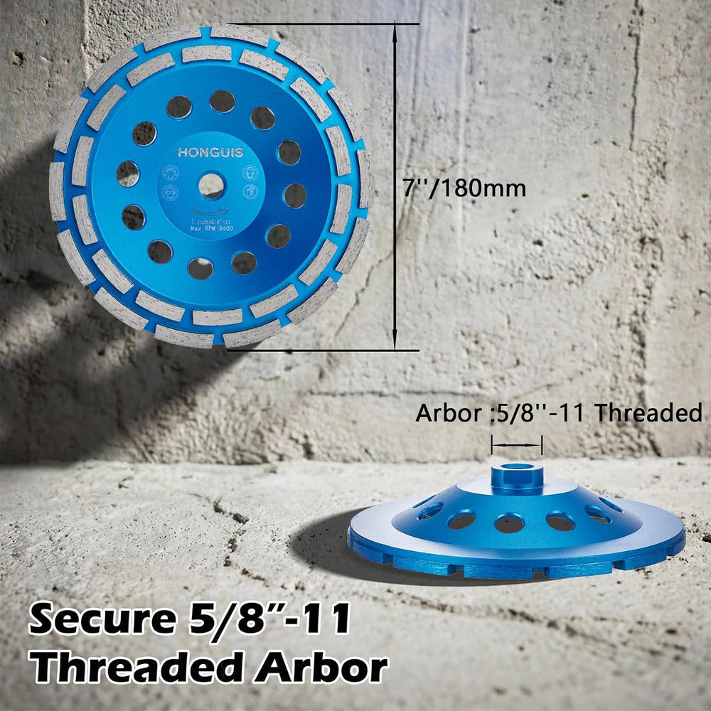 7 inch Concrete Grinding Wheel,5/8"-11 Threaded Arbor Diamond Cup Wheel ...