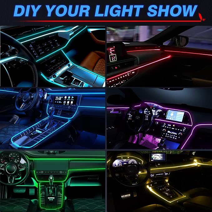 MICTUNING Car LED Interior Strip Light, 8 in 1 RGB Multicolor