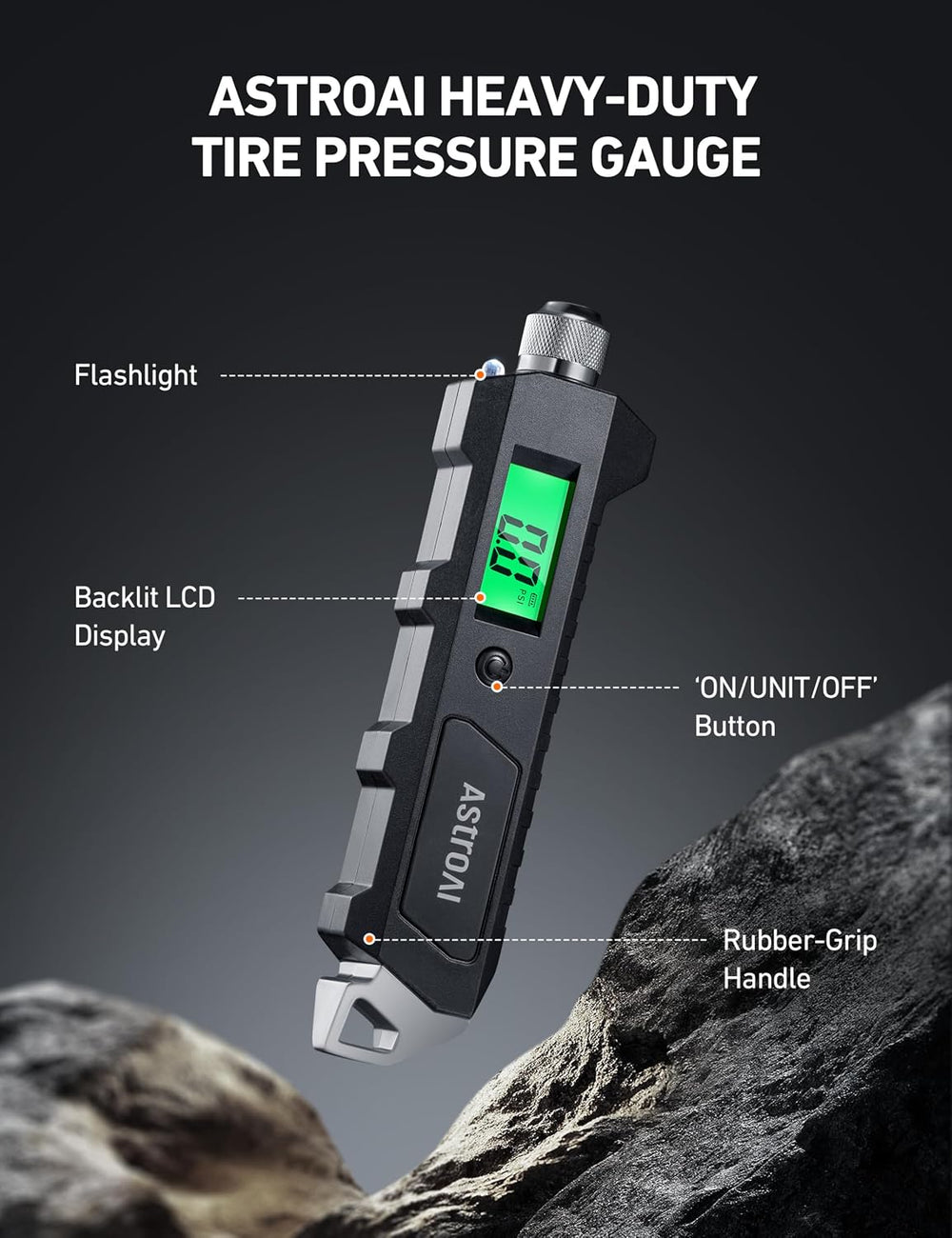 AstroAI Heavy Duty Digital Tire Pressure Gauge, 230 PSI for Car Bicycle