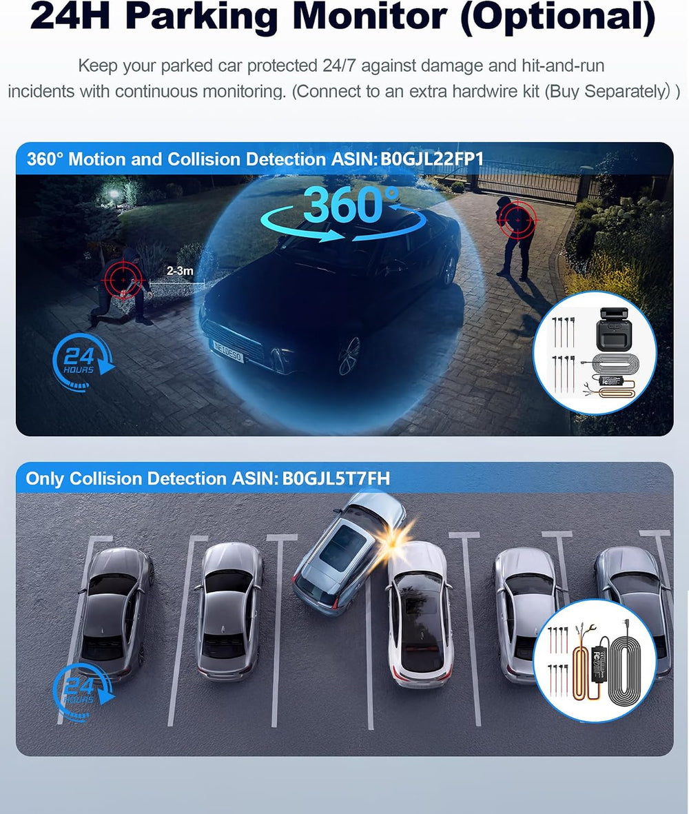 4K Dash Cam Front and Rear, STARVIS 2 Sensor Dash Camera for Cars