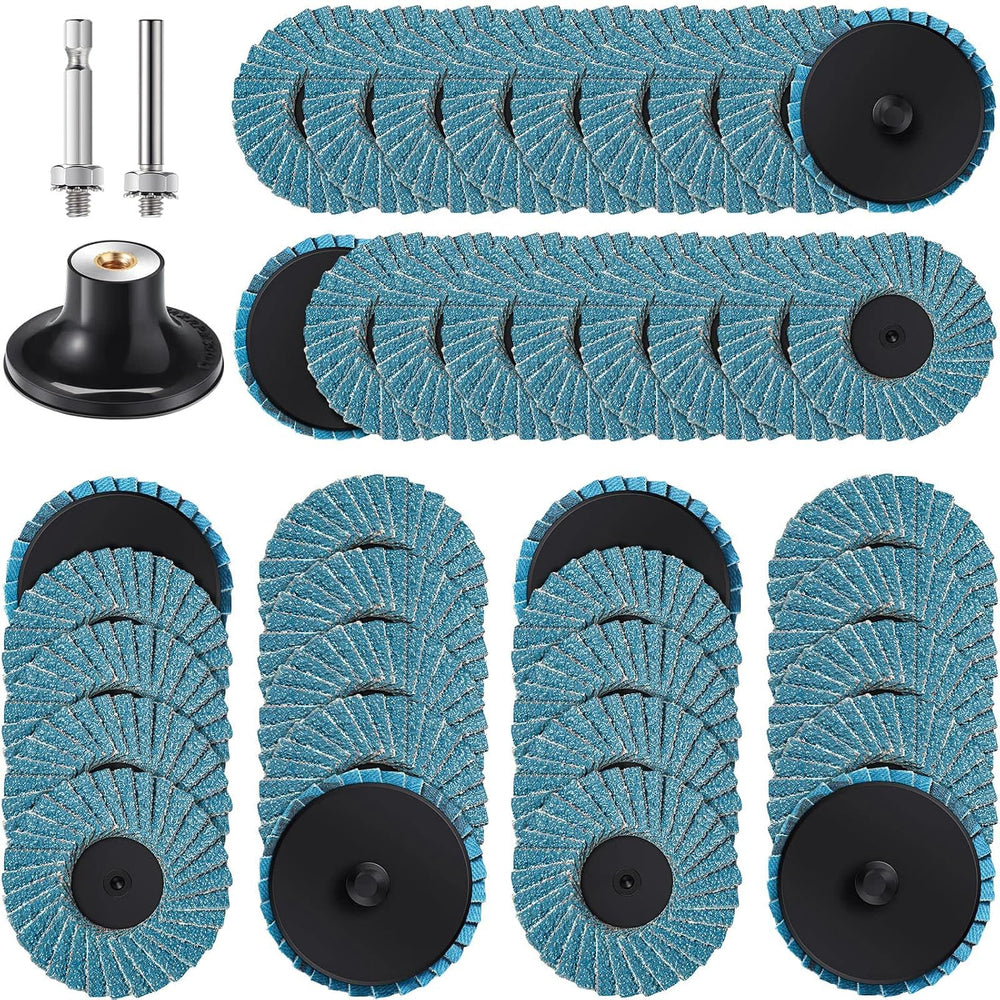 Chengu 48 Pcs 2 Inch Die Grinder Flap Disc with Pad Holde