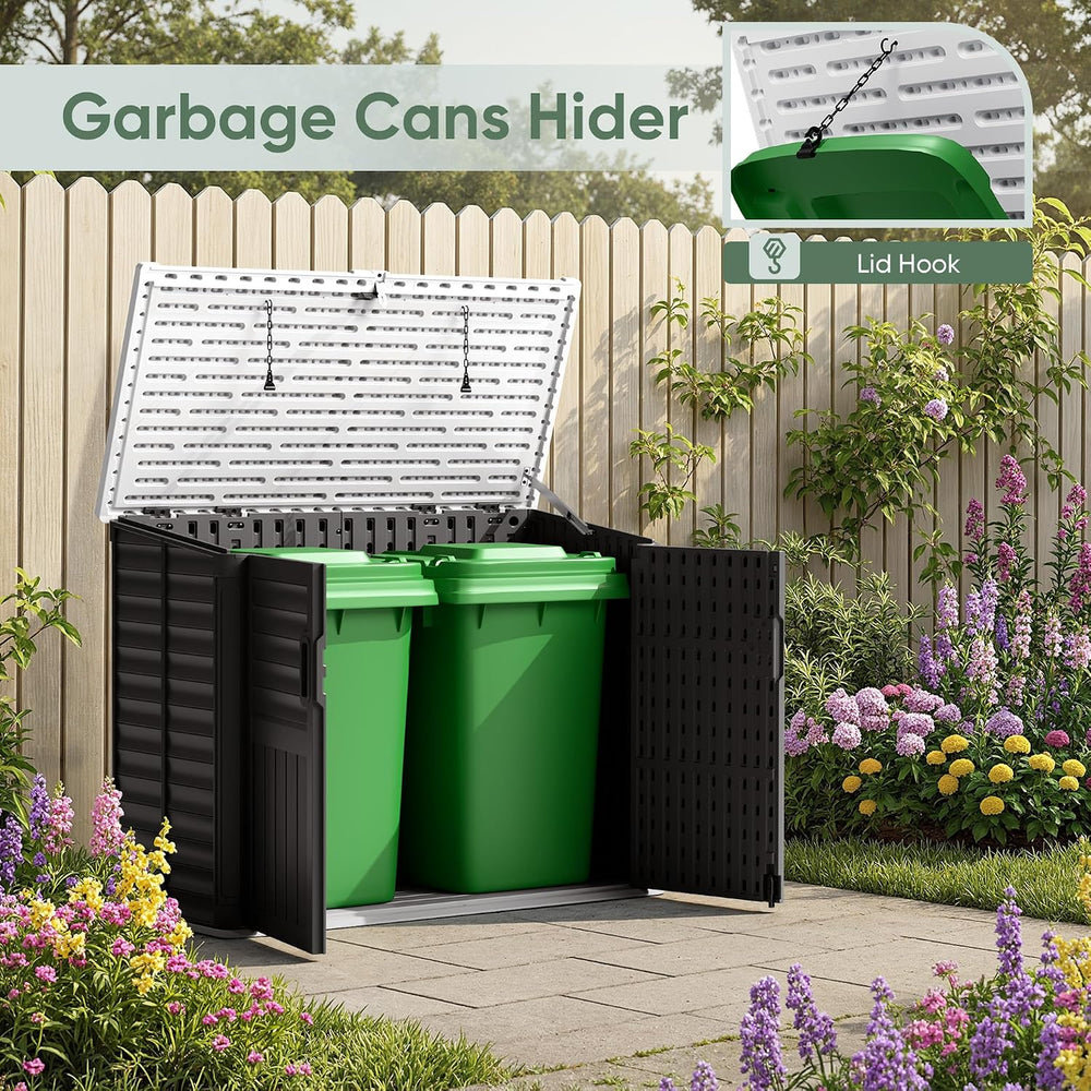 Devoko Outdoor Storage Shed, 34 Cu Ft Outdoor Storage Cabinet Without Shelf, ...
