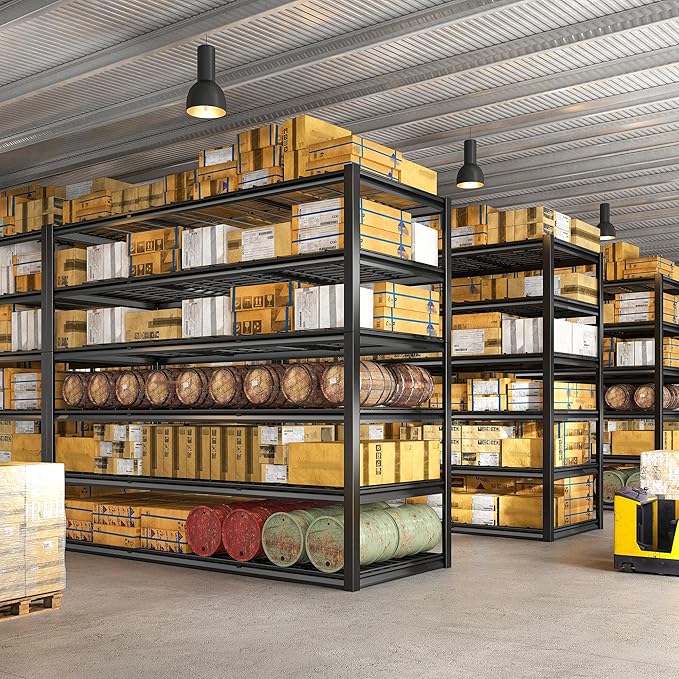 REIBII 60" W Garage Shelving, 2900LBS Storage Shelves, 6 Tier Heavy Duty...