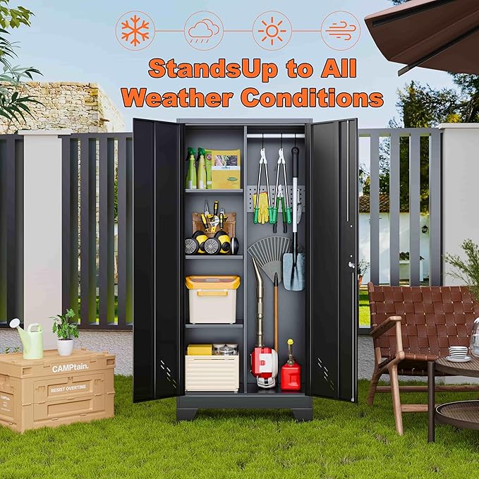 61" H Metal Storage Cabinet, Storage Shed