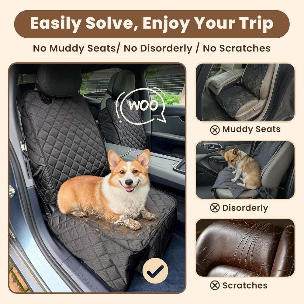 2 Pack Dog Car Seat Cover for Front Seat, Waterproof Car Seat Protector