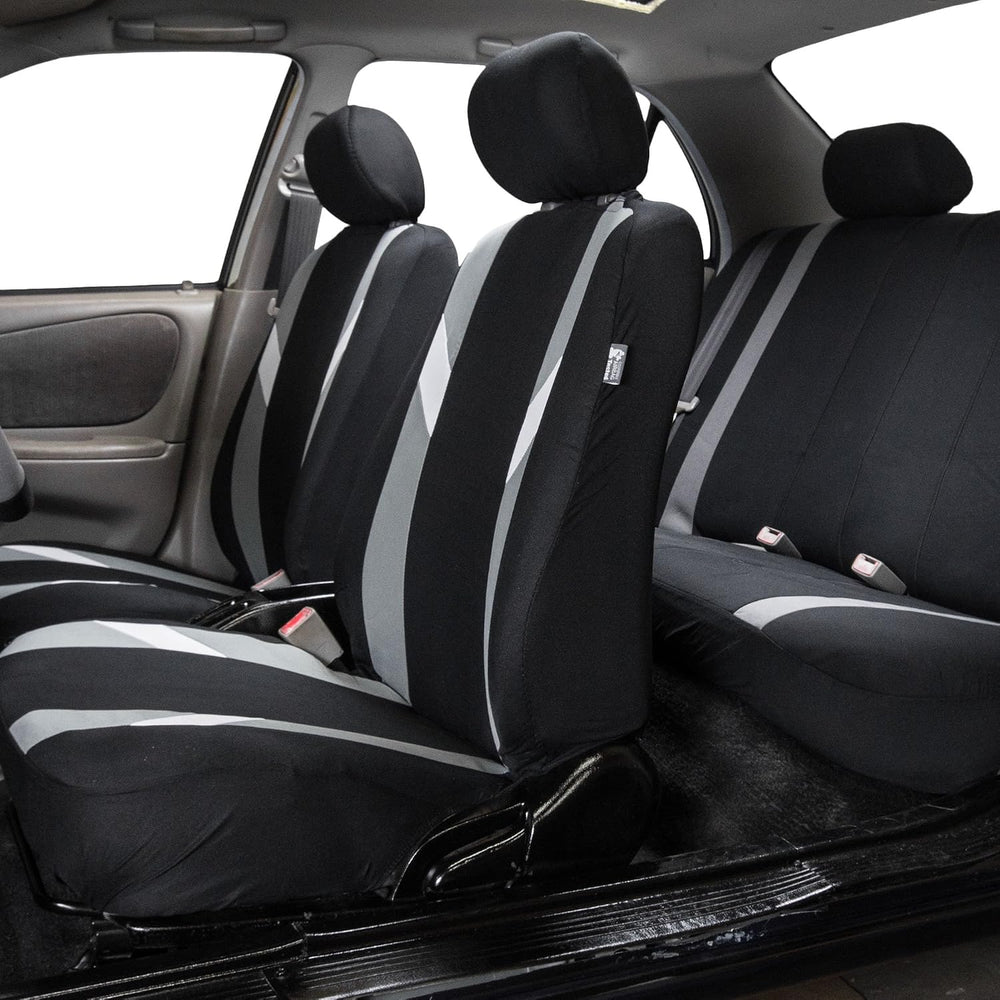 FH Group Premium Modernistic Flat Cloth Car Seat Covers – Universal Fit, Wash...