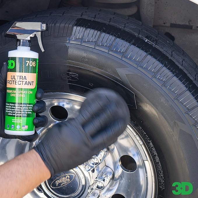 3D Ultra Protectant Tire Shine Spray – Water-Based High Gloss Tire Dressing |