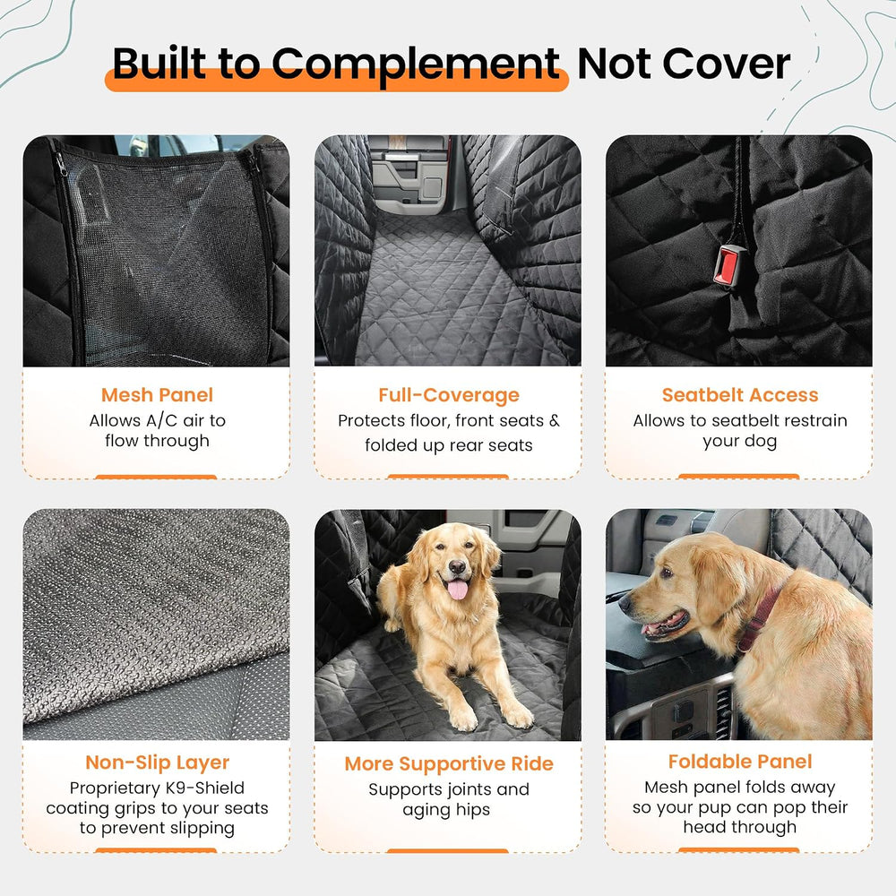 4Knines Dog Floor Hammock for Crew Cab Trucks, Passenger Side Black