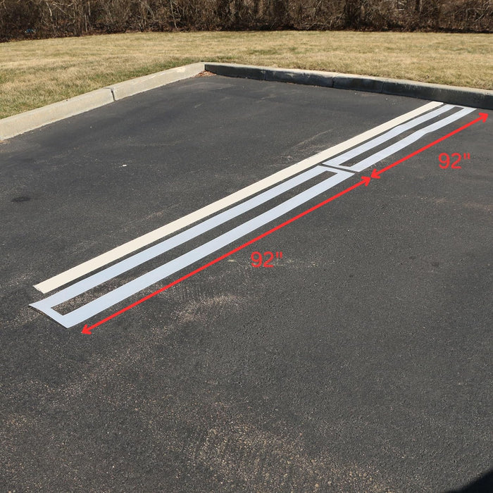 Durable Parking Lot Line Stencil – 4-Inch by 8 Ft or 9.5 Ft Lengths -in 1/16th (2 Pack)