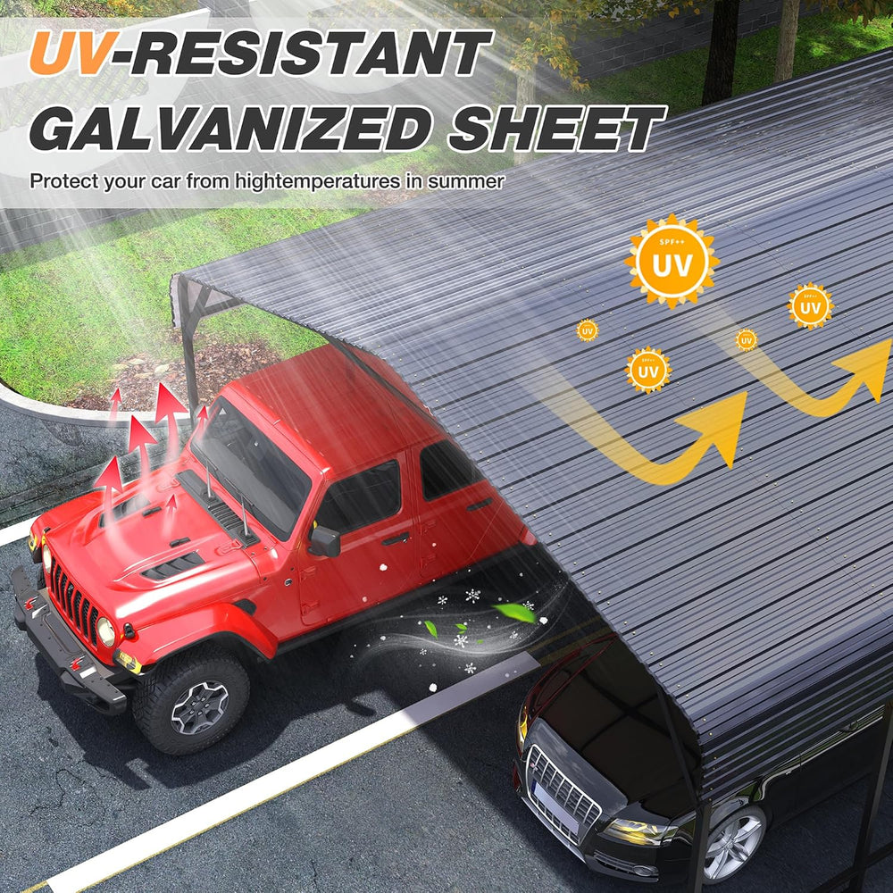20x40 FT Metal Carport Canopy with Reinforced Base