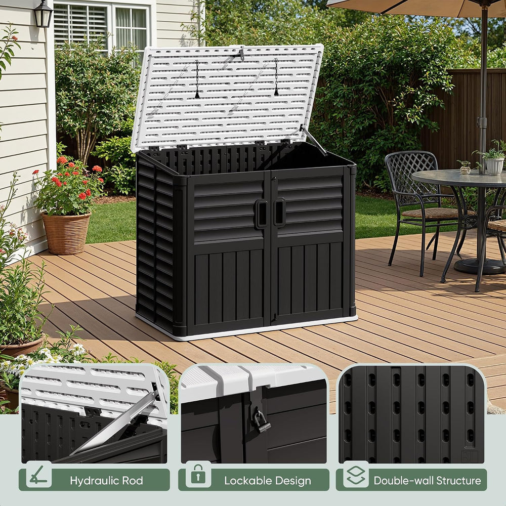 Devoko Outdoor Storage Shed, 34 Cu Ft Outdoor Storage Cabinet Without Shelf, ...
