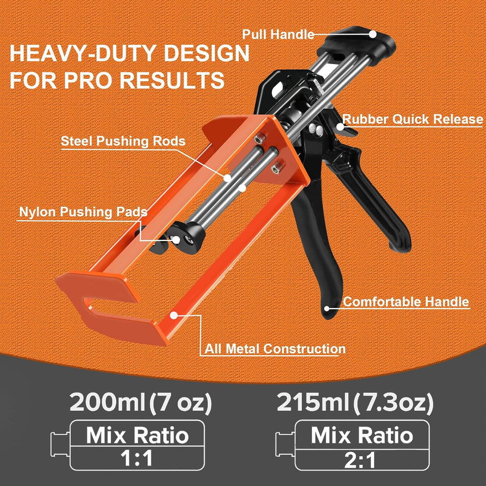 Epoxy Gun Dual Component 200ml – Manual 1:1 & 2:1 Ratio Adhesive Applicat...