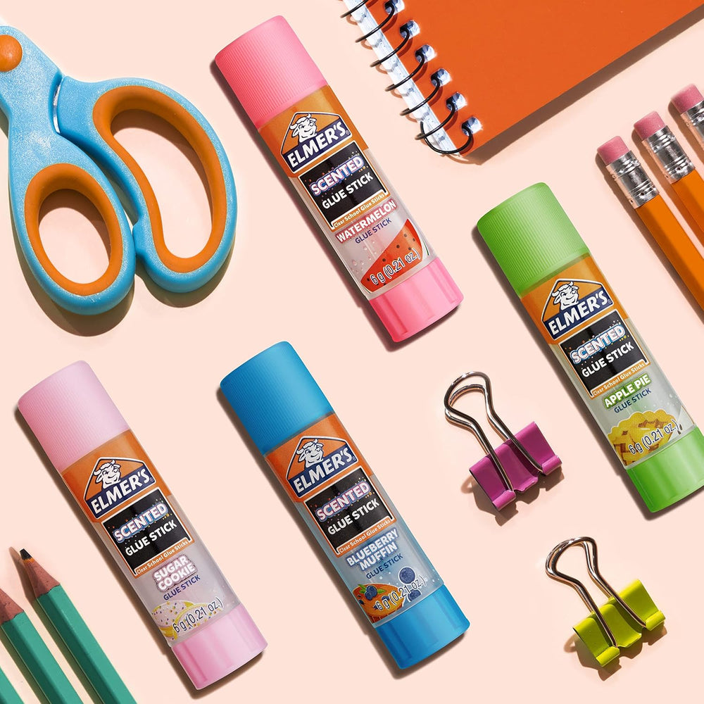 Elmer’s Scented Glue Sticks Washable Clear Assorted Scents 6 Grams 6 Packs of...