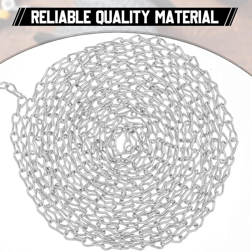 Yaocom 100ft Silver Hanging Jack Chain with 10 Pcs S Hooks, 2.4mm