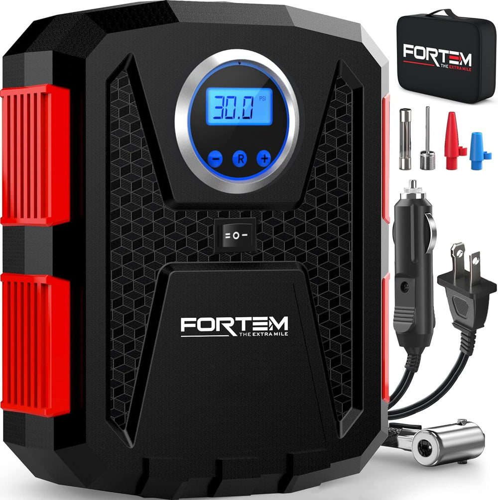 FORTEM Tire Inflator Portable Air Compressor, Air Pump for Car Tires and Bike...
