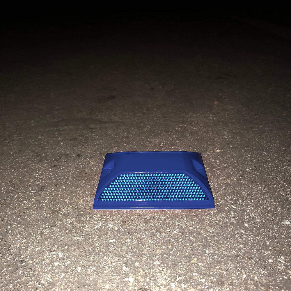 Merhoff & Larkin 10 Blue Road Reflectors +10 Adhesive Pads, Easy Install