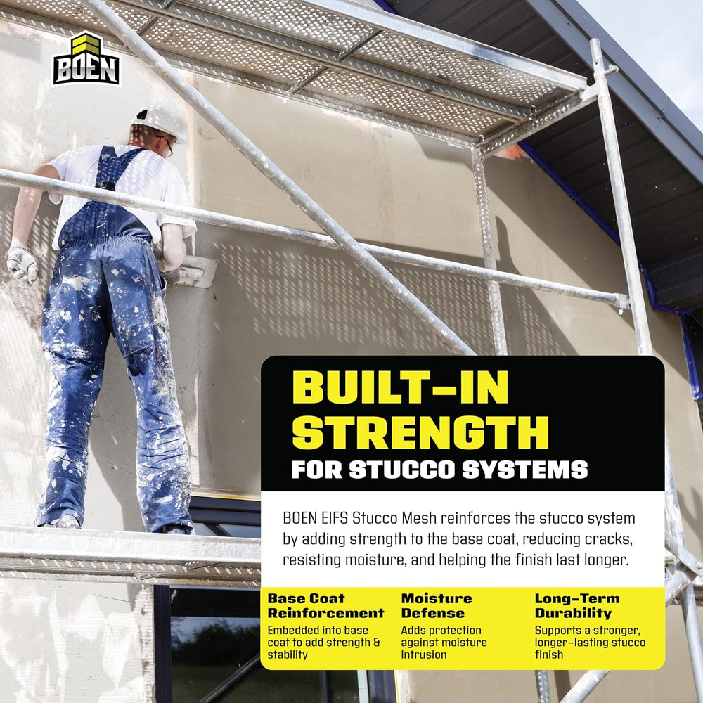 EIFS Stucco Mesh Tape 19"x150', Self-Adhesive Fiberglass Drywall Repair