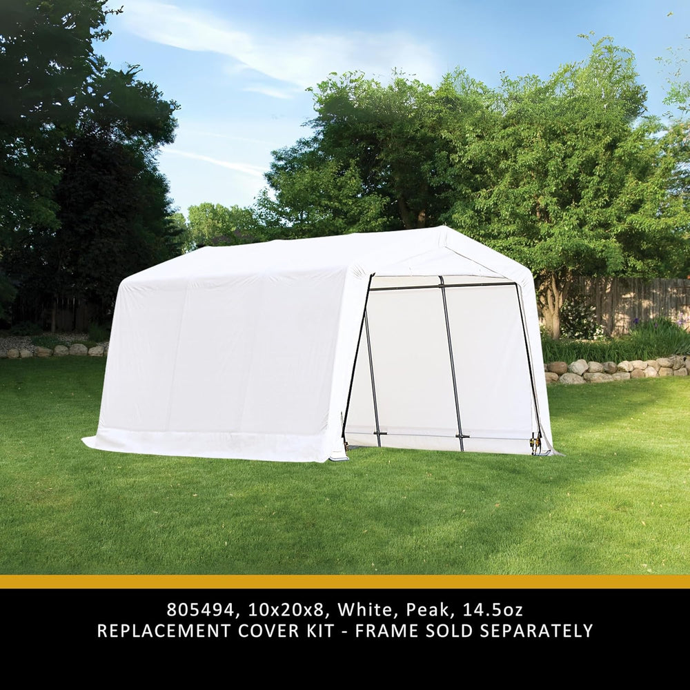ShelterLogic Heavy Duty Replacement Cover Kit, 10x20x8, 14oz White