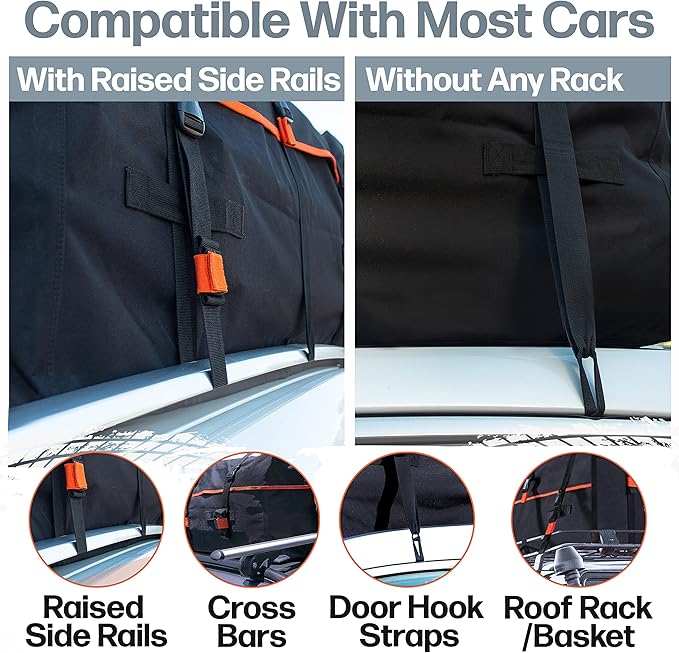 RoofPax Expandable 15/19 cft. Car Rooftop Cargo Carrier Bag Waterproof Storage