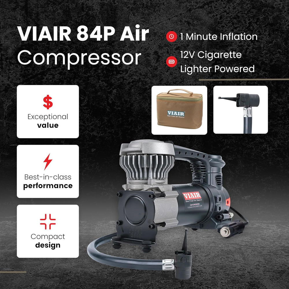 VIAIR 85P/00085 Portable Tire Inflator, 12V Air Compressor for Cars & SUVs