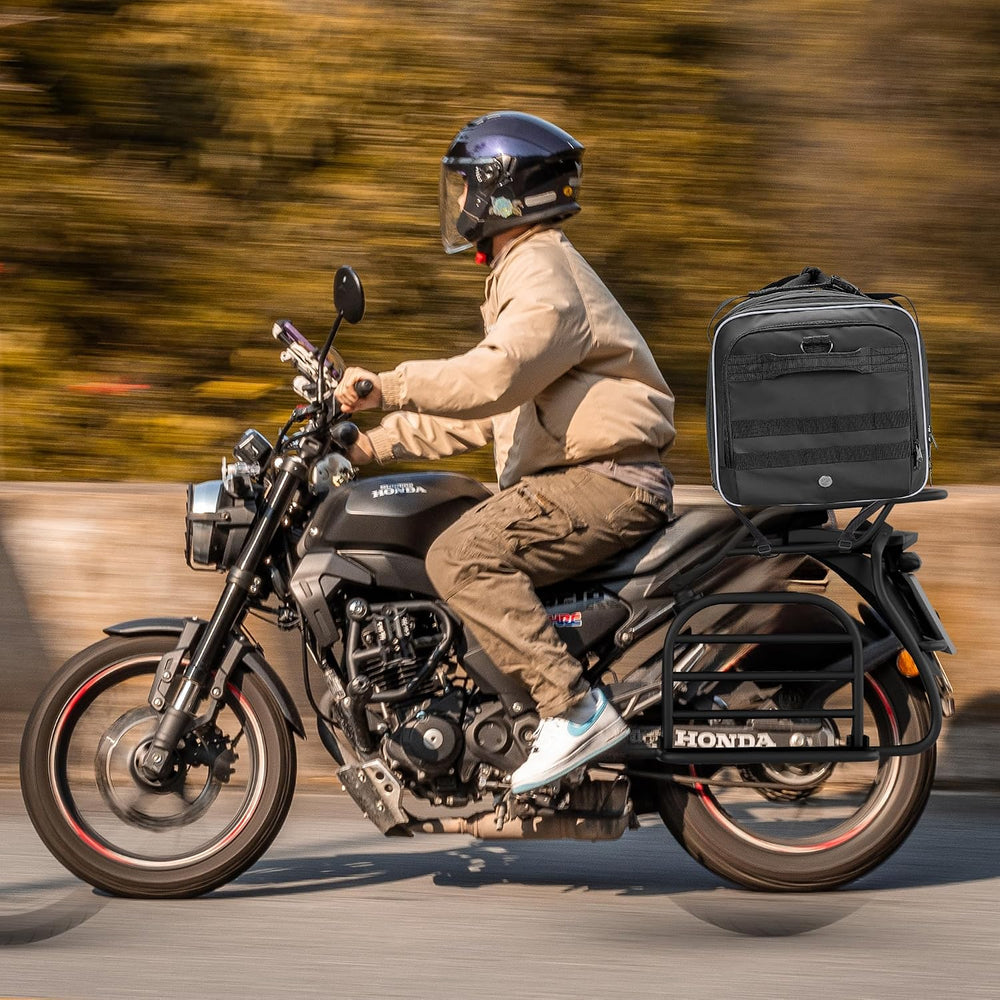 Marscamd Waterproof Motorcycle Tail Luggage Bag, 48L-64L Expandable, a Rain C...