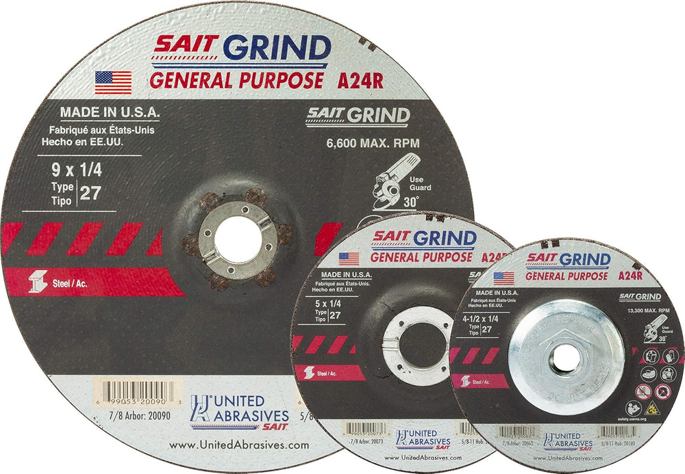 United Abrasives-SAIT 20173 A24R General Purpose/Long Life Grinding Wheel [Ty...