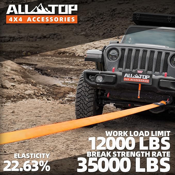 ALL-TOP Recovery Snatch Strap, 3in x 20ft