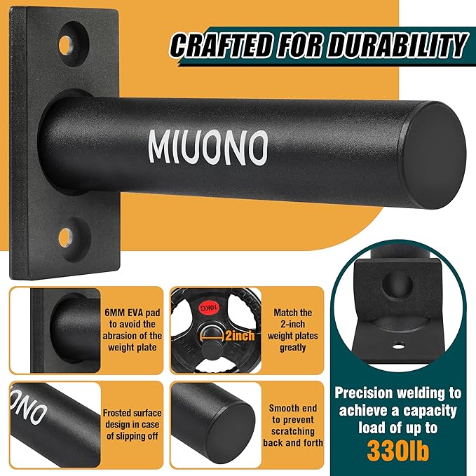 Weight Plate Holder, Wall Mounted Weight Rack Storage