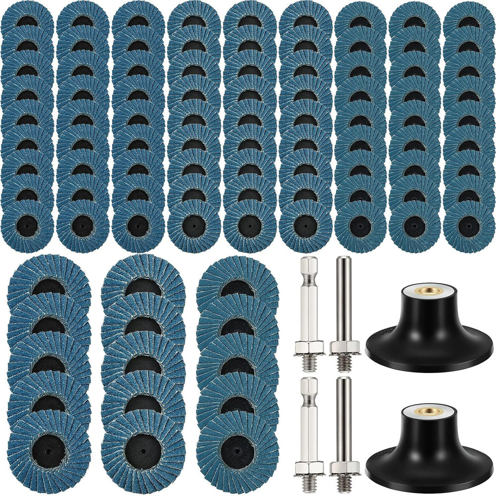 Hotop 96 Pcs 2 Inch Flap Disc Sanding Disc 40/60/80/120 Grit
