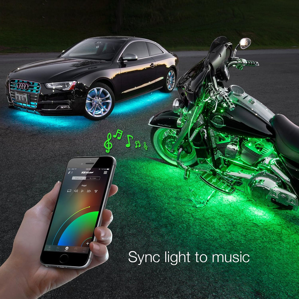 XK-GLOW KS-MOTO-ADVANCE 10 Pod 8 Strip 2nd gen XKchrome App Control Motorcycl...