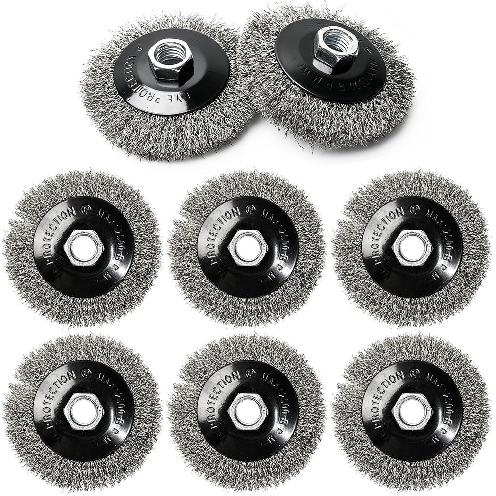 8 Pack 4 Inch Stainless Steel Wire Wheels for 4 1/2 Angle Grinder, Wire Wheel...