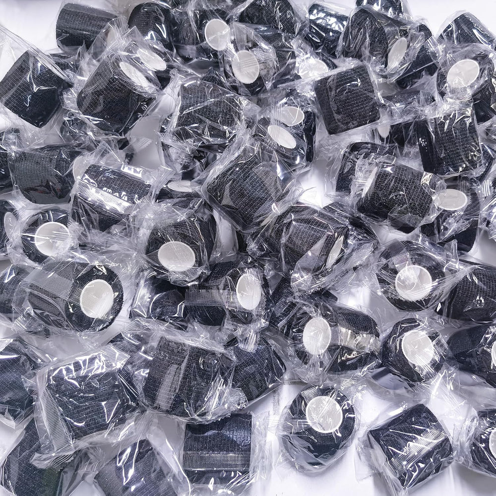 BQTQ 168 Rolls Elastic Adhesive Tape 2 Inch Self Adherent Bandages(Black)