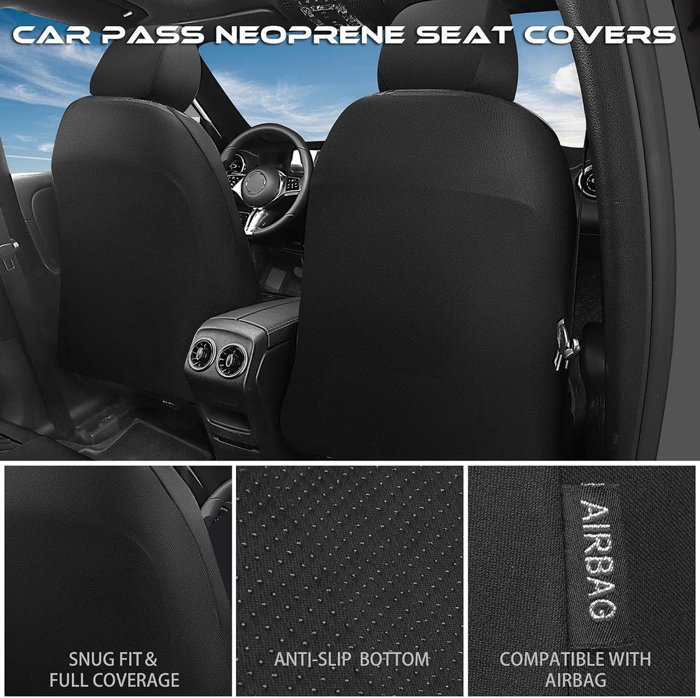 CAR PASS Waterproof Car seat covers Front Seats covers Neoprene Wetsuit, All-...