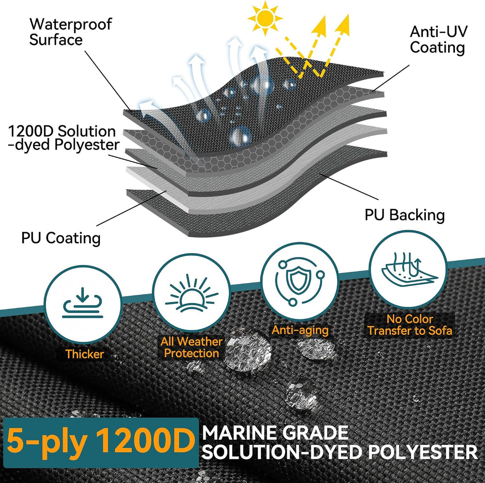 1200D Heavy-Duty 100% Waterproof T-Top Boat Cover 20-22ft Center Console
